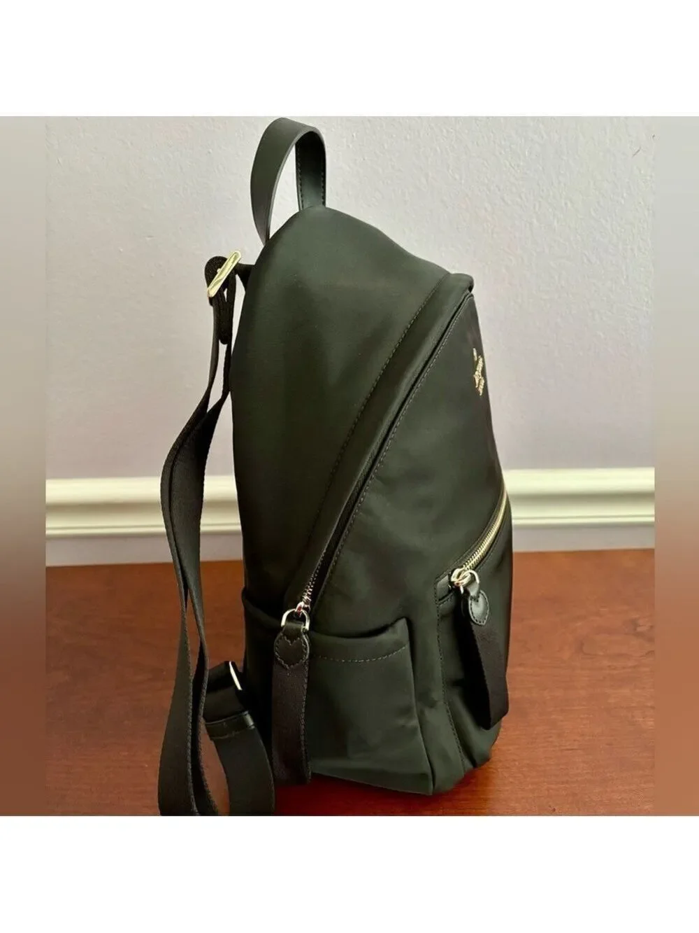 Kate Spade New York Chelsea Black Nylon Backpack | Gold Hardware | COA